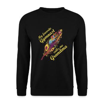 Meine Lieblingsturnerin Nennt Mich Oma Turnsport - Unisex Pullover - Schwarz - Vorne - Alina (178cm) & Michal (187cm)