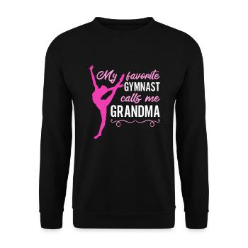 Meine Lieblingsturnerin Nennt Mich Oma Turnsport - Unisex Pullover - Schwarz - Vorne - Alina (178cm) & Michal (187cm)