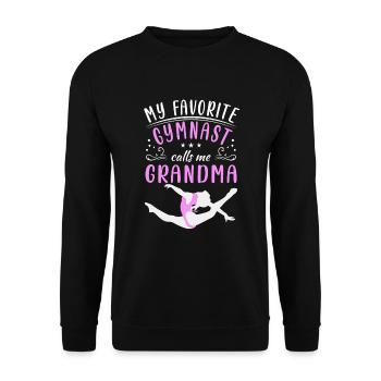 Meine Lieblingsturnerin Nennt Mich Oma Turnsport - Unisex Pullover - Schwarz - Vorne - Alina (178cm) & Michal (187cm)