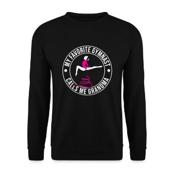 Meine Lieblingsturnerin Nennt Mich Oma Turnsport - Unisex Pullover - Schwarz - Vorne - Alina (178cm) & Michal (187cm)