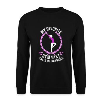 Meine Lieblingsturnerin Nennt Mich Oma Turnsport - Unisex Pullover - Schwarz - Vorne - Alina (178cm) & Michal (187cm)