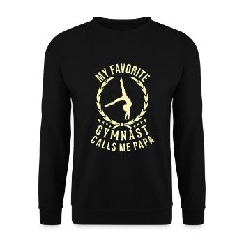 Mein Lieblingsturner Nennt Mich Papa - Unisex Pullover - Schwarz - Vorne - Alina (178cm) & Michal (187cm)