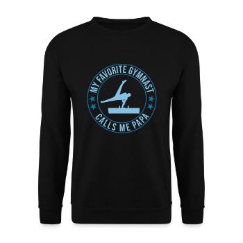 Mein Lieblingsturner Nennt Mich Papa - Unisex Pullover - Schwarz - Vorne - Alina (178cm) & Michal (187cm)