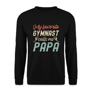 Mein Lieblingsturner Nennt Mich Papa - Unisex Pullover - Schwarz - Vorne - Alina (178cm) & Michal (187cm)