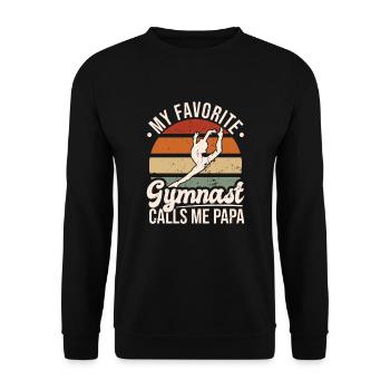 Mein Lieblingsturner Nennt Mich Papa - Unisex Pullover - Schwarz - Vorne - Alina (178cm) & Michal (187cm)