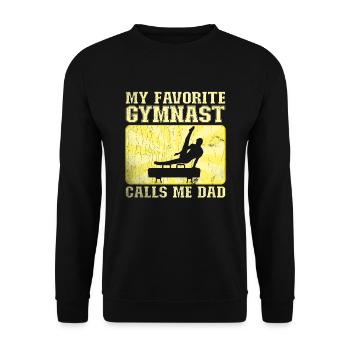 Mein Lieblingsturner Nennt Mich Papa - Unisex Pullover - Schwarz - Vorne - Alina (178cm) & Michal (187cm)