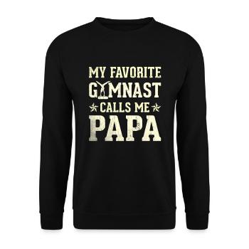 Mein Lieblingsturner Nennt Mich Papa - Unisex Pullover - Schwarz - Vorne - Alina (178cm) & Michal (187cm)