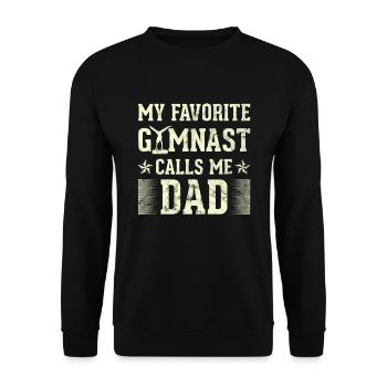 Mon gymnaste préféré m’appelle Papa - Sweat-shirt Unisexe - noir - Devant - Alina (178cm) & Michal (187cm)
