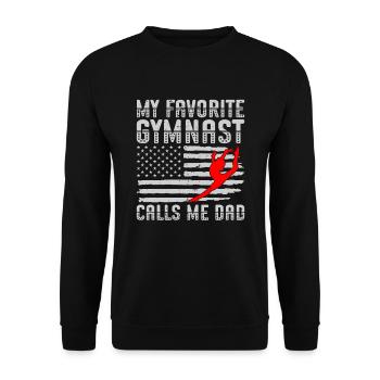 Mon gymnaste préféré m’appelle Papa - Sweat-shirt Unisexe - noir - Devant - Alina (178cm) & Michal (187cm)