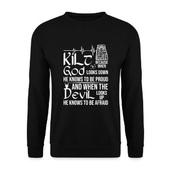 Kilt écossais disant jupe écossaise Écosse - Sweat-shirt Unisexe - noir - Devant - Alina (178cm) & Michal (187cm)