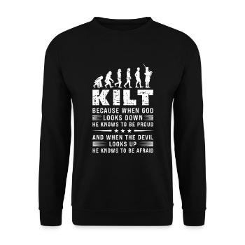 Kilt écossais disant jupe écossaise Écosse - Sweat-shirt Unisexe - noir - Devant - Alina (178cm) & Michal (187cm)