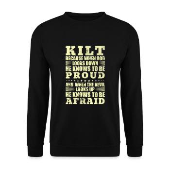 Kilt écossais disant jupe écossaise Écosse - Sweat-shirt Unisexe - noir - Devant - Alina (178cm) & Michal (187cm)