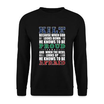 Kilt écossais disant jupe écossaise Écosse - Sweat-shirt Unisexe - noir - Devant - Alina (178cm) & Michal (187cm)