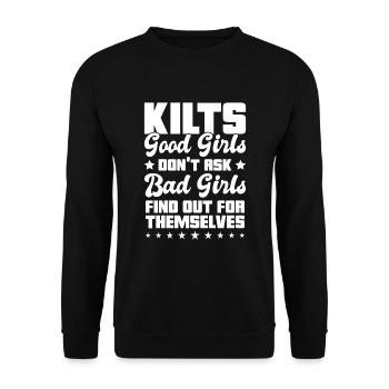 Kilt écossais disant jupe écossaise Écosse - Sweat-shirt Unisexe - noir - Devant - Alina (178cm) & Michal (187cm)