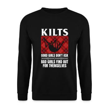 Kilt écossais disant jupe écossaise Écosse - Sweat-shirt Unisexe - noir - Devant - Alina (178cm) & Michal (187cm)