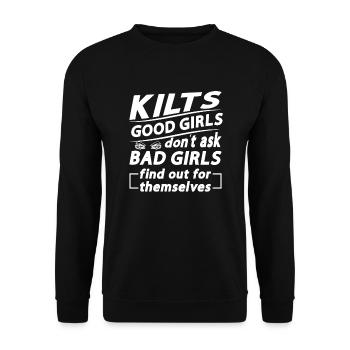 Kilt écossais disant jupe écossaise Écosse - Sweat-shirt Unisexe - noir - Devant - Alina (178cm) & Michal (187cm)