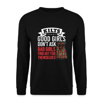 Kilt écossais disant jupe écossaise Écosse - Sweat-shirt Unisexe - noir - Devant - Alina (178cm) & Michal (187cm)