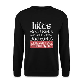 Kilt écossais disant jupe écossaise Écosse - Sweat-shirt Unisexe - noir - Devant - Alina (178cm) & Michal (187cm)