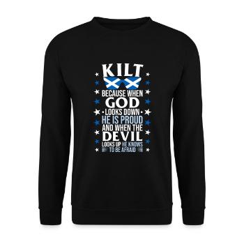 Kilt écossais disant jupe écossaise Écosse - Sweat-shirt Unisexe - noir - Devant - Alina (178cm) & Michal (187cm)