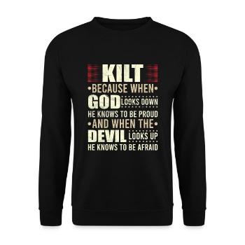 Kilt écossais disant jupe écossaise Écosse - Sweat-shirt Unisexe - noir - Devant - Alina (178cm) & Michal (187cm)