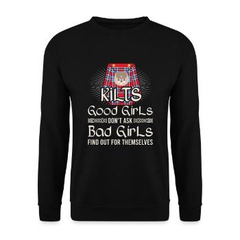 Kilt écossais disant jupe écossaise Écosse - Sweat-shirt Unisexe - noir - Devant - Alina (178cm) & Michal (187cm)
