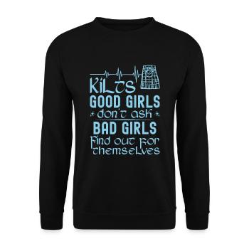Kilt écossais disant jupe écossaise Écosse - Sweat-shirt Unisexe - noir - Devant - Alina (178cm) & Michal (187cm)