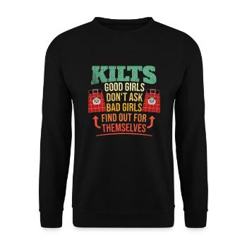 Kilt écossais disant jupe écossaise Écosse - Sweat-shirt Unisexe - noir - Devant - Alina (178cm) & Michal (187cm)