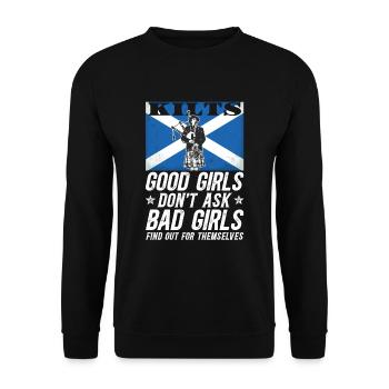 Kilt écossais disant jupe écossaise Écosse - Sweat-shirt Unisexe - noir - Devant - Alina (178cm) & Michal (187cm)
