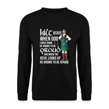 Kilt écossais disant jupe écossaise Écosse - Sweat-shirt Unisexe - noir - Devant - Alina (178cm) & Michal (187cm)