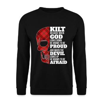 Kilt écossais disant jupe écossaise Écosse - Sweat-shirt Unisexe - noir - Devant - Alina (178cm) & Michal (187cm)
