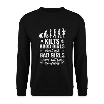 Kilt écossais disant jupe écossaise Écosse - Sweat-shirt Unisexe - noir - Devant - Alina (178cm) & Michal (187cm)