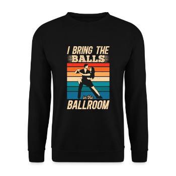 Tanzen Spruch Ballsaal Paartanz Tanz Tanzfläche - Unisex Pullover - Schwarz - Vorne - Alina (178cm) & Michal (187cm)