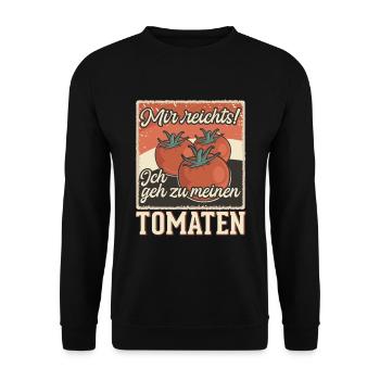 Gehe Zu Tomaten Tomatensorten Gartenfreunde - Unisex Pullover - Schwarz - Vorne - Alina (178cm) & Michal (187cm)