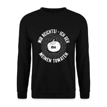 Gehe Zu Tomaten Tomatensorten Gartenfreunde - Unisex Pullover - Schwarz - Vorne - Alina (178cm) & Michal (187cm)