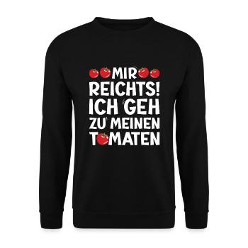 Gehe Zu Tomaten Tomatensorten Gartenfreunde - Unisex Pullover - Schwarz - Vorne - Alina (178cm) & Michal (187cm)