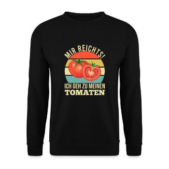 Gehe Zu Tomaten Tomatensorten Gartenfreunde - Unisex Pullover - Schwarz - Vorne - Alina (178cm) & Michal (187cm)