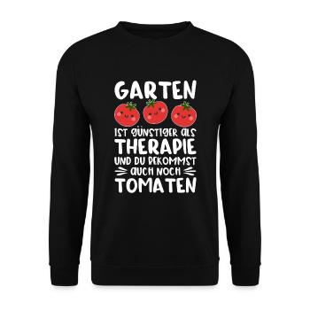 Garten Therapie Tomaten Tomatensorten Gartenfreund - Unisex Pullover - Schwarz - Vorne - Alina (178cm) & Michal (187cm)