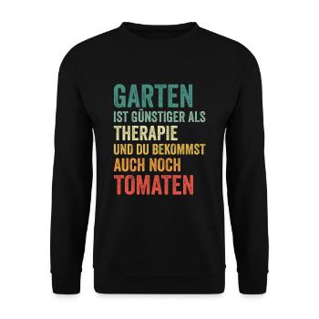 Garten Therapie Tomaten Tomatensorten Gartenfreund - Unisex Pullover - Schwarz - Vorne - Alina (178cm) & Michal (187cm)