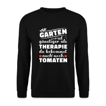 Garten Therapie Tomaten Tomatensorten Gartenfreund - Unisex Pullover - Schwarz - Vorne - Alina (178cm) & Michal (187cm)