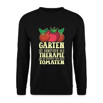 Garten Therapie Tomaten Tomatensorten Gartenfreund - Unisex Pullover - Schwarz - Vorne - Alina (178cm) & Michal (187cm)