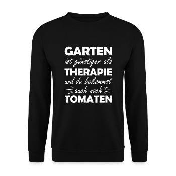 Garten Therapie Tomaten Tomatensorten Gartenfreund - Unisex Pullover - Schwarz - Vorne - Alina (178cm) & Michal (187cm)