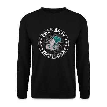 Einfach Mal die Kresse Halten Gartenlust Gärtner - Unisex Pullover - Schwarz - Vorne - Alina (178cm) & Michal (187cm)