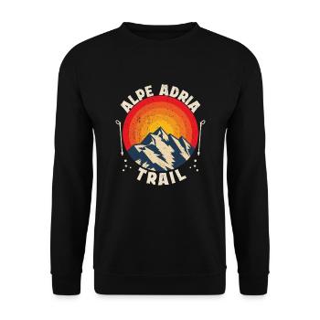 Crossing the Alps Alpe Adria Trail Ferwanderweg - Unisex Sweatshirt - black - Front - Alina (178cm) & Michal (187cm)