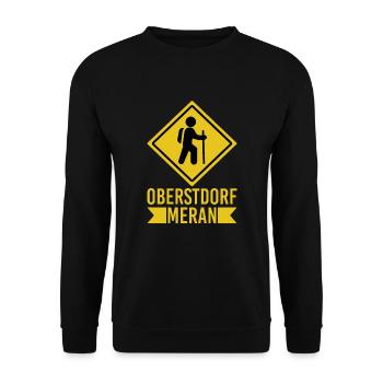 Crossing the Alps Oberstdorf Merano E5 long-distance hiking trail - Unisex Sweatshirt - black - Front - Alina (178cm) & Michal (187cm)