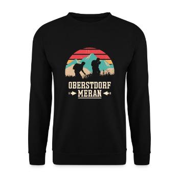 Crossing the Alps Oberstdorf Merano E5 long-distance hiking trail - Unisex Sweatshirt - black - Front - Alina (178cm) & Michal (187cm)