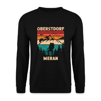 Crossing the Alps Oberstdorf Merano E5 long-distance hiking trail - Unisex Sweatshirt - black - Front - Alina (178cm) & Michal (187cm)