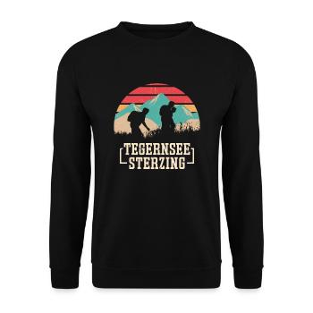Alpenüberquerung Tegernsee Sterzing - Unisex Pullover - Schwarz - Vorne - Alina (178cm) & Michal (187cm)