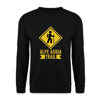 Crossing the Alps Alpe Adria Trail Ferwanderweg - Unisex Sweatshirt - black - Front - Alina (178cm) & Michal (187cm)