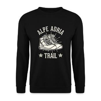 Crossing the Alps Alpe Adria Trail Ferwanderweg - Unisex Sweatshirt - black - Front - Alina (178cm) & Michal (187cm)