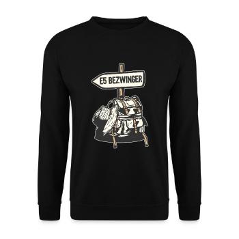 Alpenüberquerung Oberstdorf Meran E5 Fernwanderweg - Unisex Pullover - Schwarz - Vorne - Alina (178cm) & Michal (187cm)